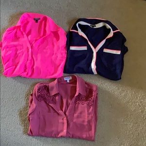 SOLD!! Three Express Dress Blouse Bundle!